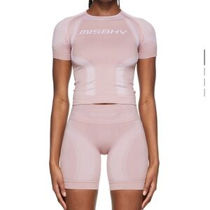 MISBHV pink biker short & crop top set